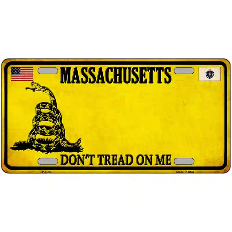 Massachusetts Dont Tread On Me Metal Novelty License Plate 24" x 12" (LLP) / Yes