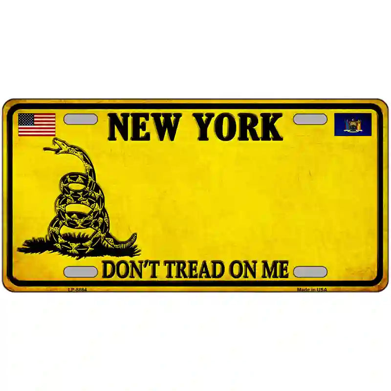 New York Dont Tread On Me Metal Novelty License Plate 24" x 12" (LLP) / Yes