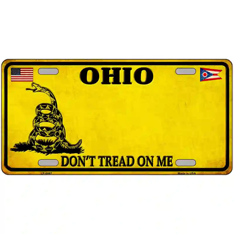 Ohio Dont Tread On Me Metal Novelty License Plate 24" x 12" (LLP) / Yes