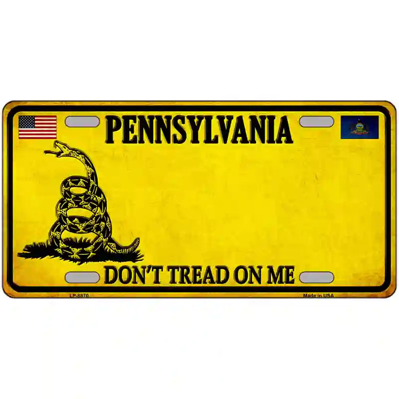 Pennsylvania Dont Tread On Me Metal Novelty License Plate 24" x 12" (LLP) / Yes