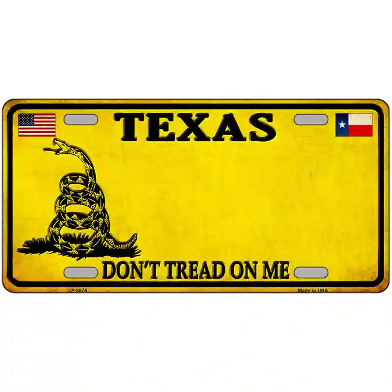 Texas Dont Tread On Me Metal Novelty License Plate 24" x 12" (LLP) / Yes