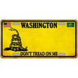 Washington Dont Tread On Me Metal Novelty License Plate 24" x 12" (LLP) / Yes