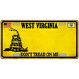 West Virginia Dont Tread On Me Metal Novelty License Plate 24" x 12" (LLP) / Yes