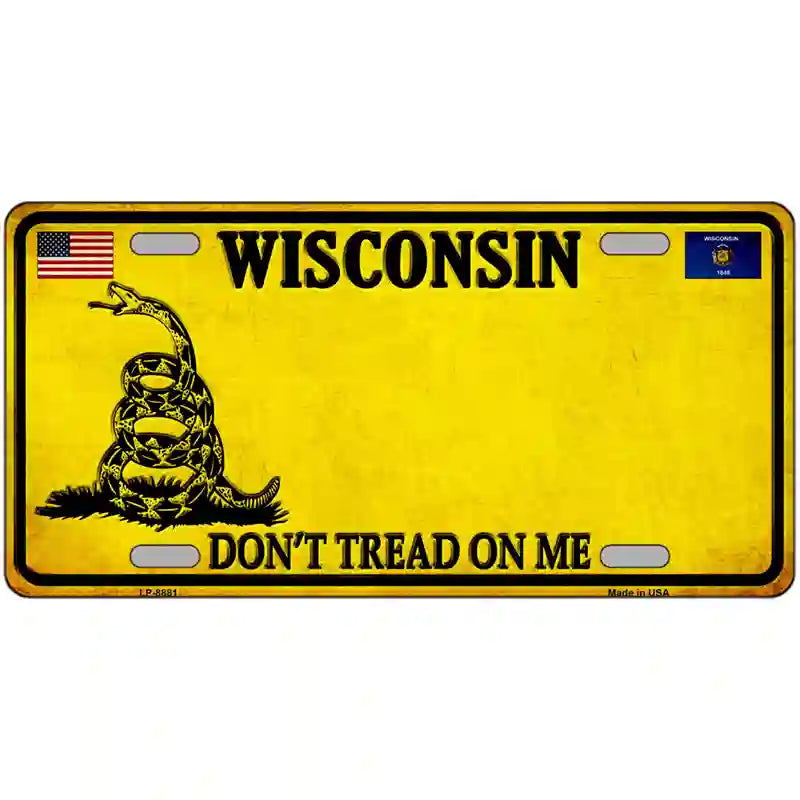 Wisconsin Dont Tread On Me Metal Novelty License Plate 24" x 12" (LLP) / Yes