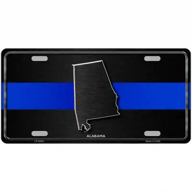 Alabama Thin Blue Line Metal Novelty License Plate 24" x 12" (LLP)