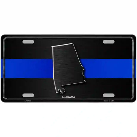 Alabama Thin Blue Line Metal Novelty License Plate 24" x 12" (LLP)