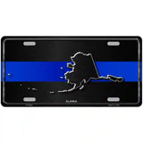 Alaska Thin Blue Line Metal Novelty License Plate 24" x 12" (LLP)