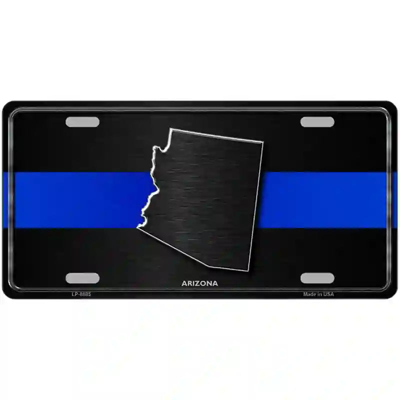 Arizona Thin Blue Line Metal Novelty License Plate 24" x 12" (LLP)