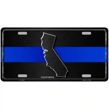 California Thin Blue Line Metal Novelty License Plate 24" x 12" (LLP)