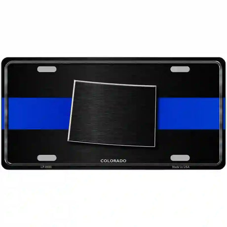 Colorado Thin Blue Line Metal Novelty License Plate 24" x 12" (LLP)