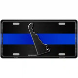 Delaware Thin Blue Line Metal Novelty License Plate 24" x 12" (LLP)