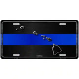 Hawaii Thin Blue Line Metal Novelty License Plate 24" x 12" (LLP)