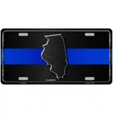 Illinois Thin Blue Line Metal Novelty License Plate 24" x 12" (LLP)