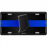 Indiana Thin Blue Line Metal Novelty License Plate 24" x 12" (LLP)