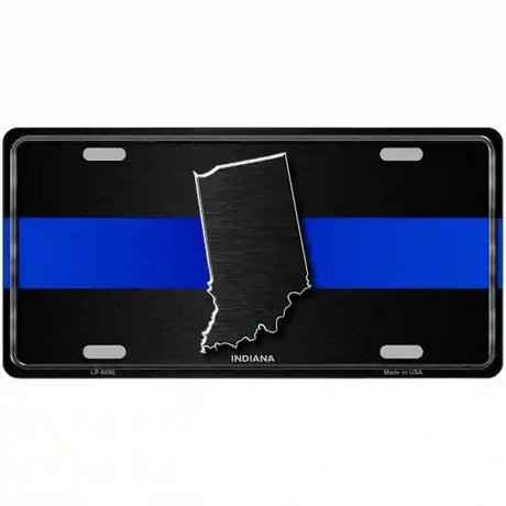 Indiana Thin Blue Line Metal Novelty License Plate 24" x 12" (LLP)