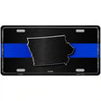 Iowa Thin Blue Line Metal Novelty License Plate 24" x 12" (LLP)