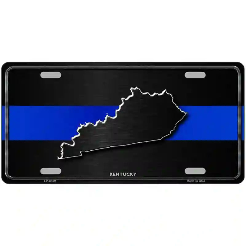 Kentucky Thin Blue Line Metal Novelty License Plate 24" x 12" (LLP)