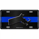 Massachusetts Thin Blue Line Metal Novelty License Plate 24" x 12" (LLP)