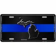 Michigan Thin Blue Line Metal Novelty License Plate 24" x 12" (LLP)