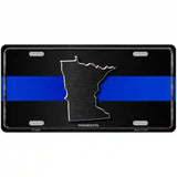 Minnesota Thin Blue Line Metal Novelty License Plate 24" x 12" (LLP)