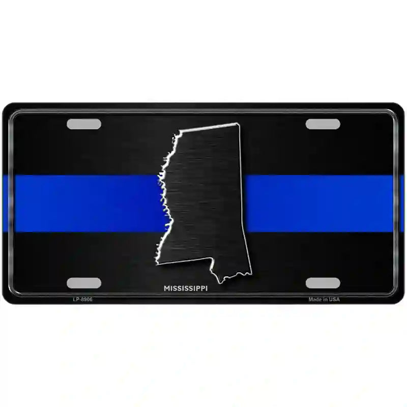 Mississippi Thin Blue Line Metal Novelty License Plate 24" x 12" (LLP)