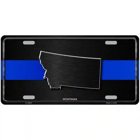 Montana Thin Blue Line Metal Novelty License Plate 24" x 12" (LLP)