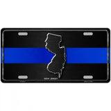 New Jersey Thin Blue Line Metal Novelty License Plate 24" x 12" (LLP)