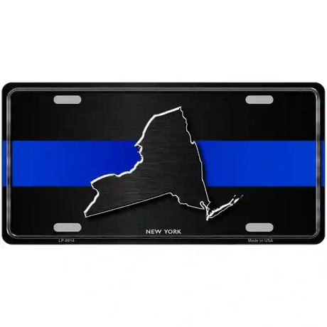 New York Thin Blue Line Metal Novelty License Plate 24" x 12" (LLP)