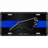 North Carolina Thin Blue Line Metal Novelty License Plate 24" x 12" (LLP)