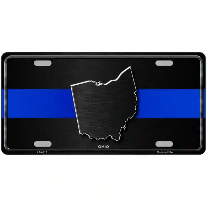 Ohio Thin Blue Line Metal Novelty License Plate 24" x 12" (LLP)