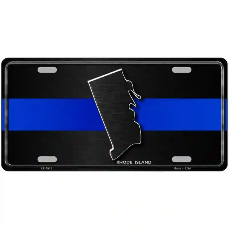 Rhode Island Thin Blue Line Metal Novelty License Plate 24" x 12" (LLP)