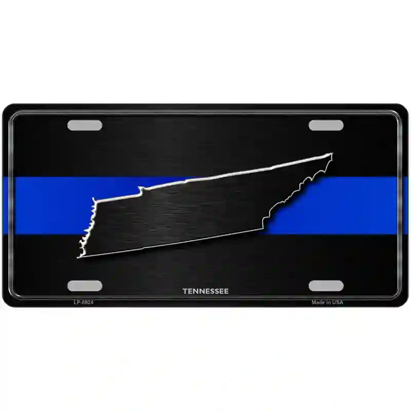 Tennessee Thin Blue Line Metal Novelty License Plate 24" x 12" (LLP)