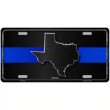 Texas Thin Blue Line Metal Novelty License Plate 24" x 12" (LLP)