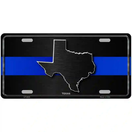 Texas Thin Blue Line Metal Novelty License Plate 24" x 12" (LLP)