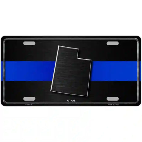 Utah Thin Blue Line Metal Novelty License Plate 24" x 12" (LLP)