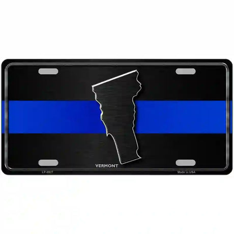 Vermont Thin Blue Line Metal Novelty License Plate 24" x 12" (LLP)