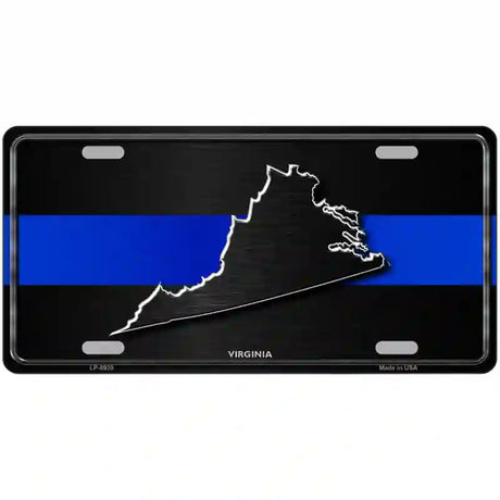 Virginia Thin Blue Line Metal Novelty License Plate 24" x 12" (LLP)