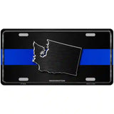 Washington Thin Blue Line Metal Novelty License Plate 24" x 12" (LLP)