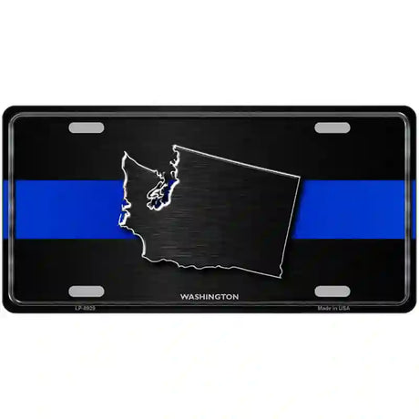 Washington Thin Blue Line Metal Novelty License Plate 24" x 12" (LLP)