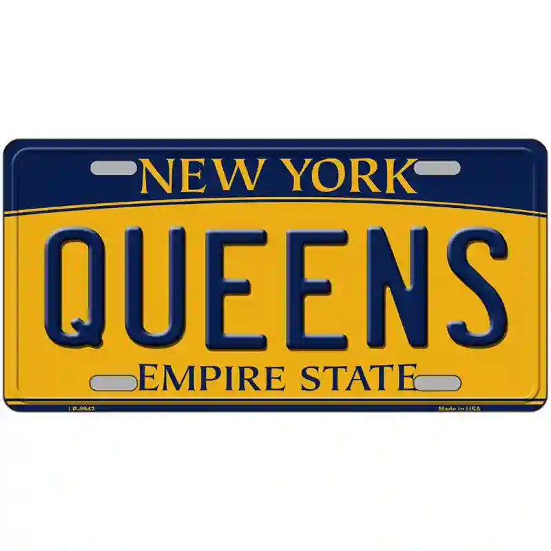 Queens New York Metal Novelty License Plate 24" x 12" (LLP)