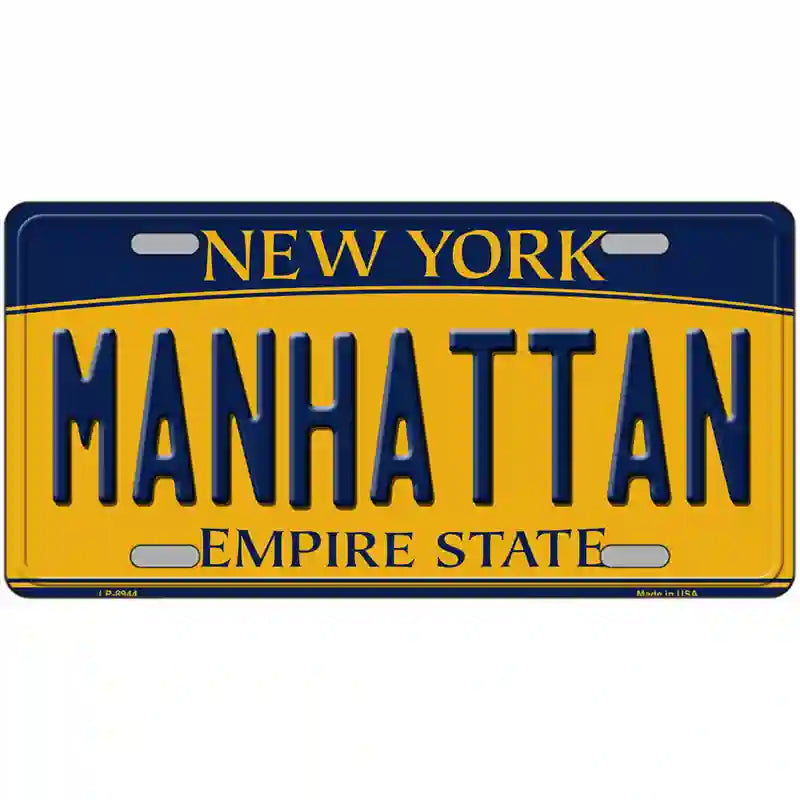 Manhattan New York Metal Novelty License Plate 24" x 12" (LLP)