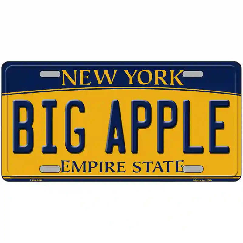 Big Apple New York Metal Novelty License Plate 24" x 12" (LLP)