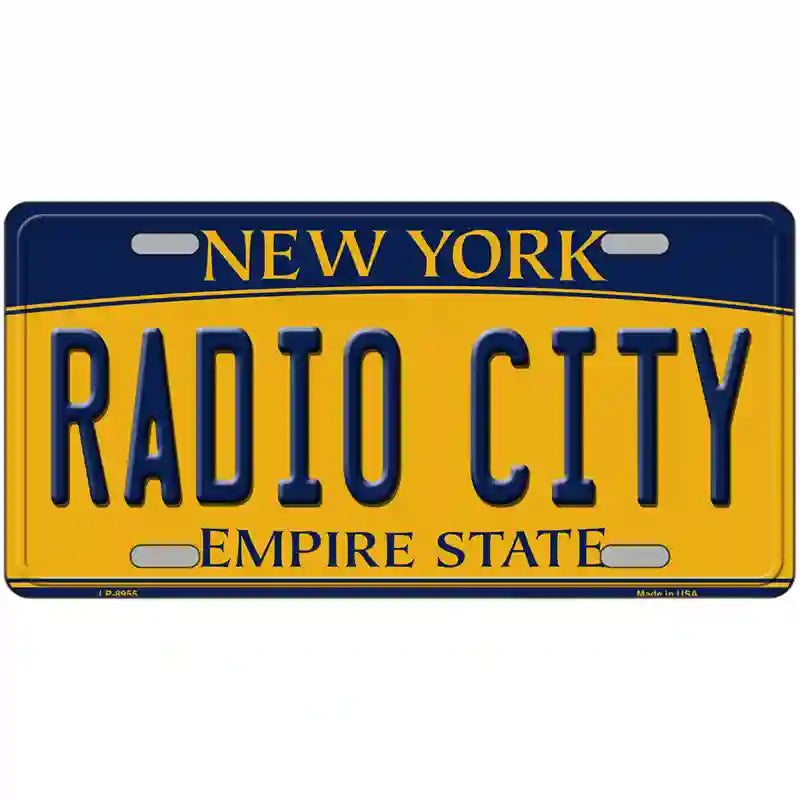 Radio City New York Metal Novelty License Plate 24" x 12" (LLP)