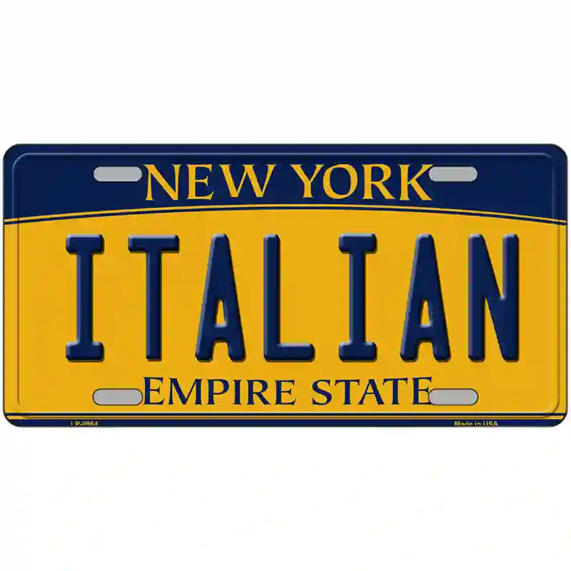 Italian New York Metal Novelty License Plate 24" x 12" (LLP)