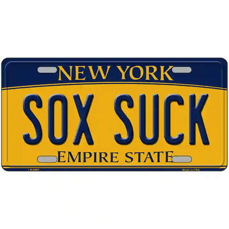 Sox Suck New York Metal Novelty License Plate 24" x 12" (LLP)