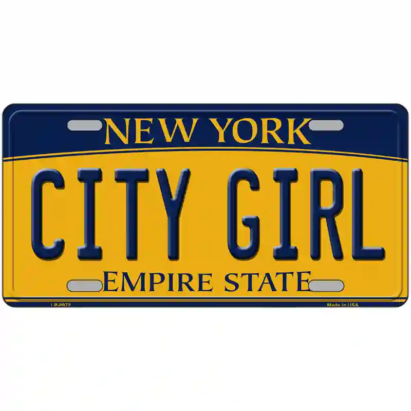 City Girl New York Metal Novelty License Plate 24" x 12" (LLP)