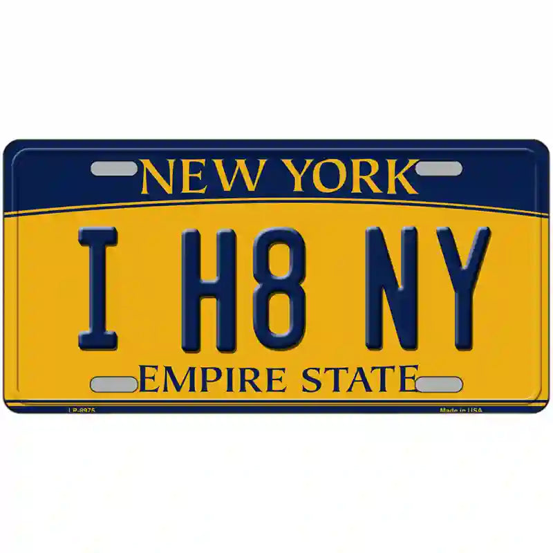 I H8 NY New York Metal Novelty License Plate 24" x 12" (LLP)