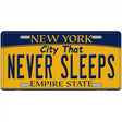 Never Sleeps New York Metal Novelty License Plate 24" x 12" (LLP)