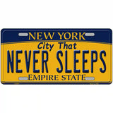 Never Sleeps New York Metal Novelty License Plate 24" x 12" (LLP)