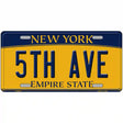 5th Ave New York Metal Novelty License Plate 24" x 12" (LLP)